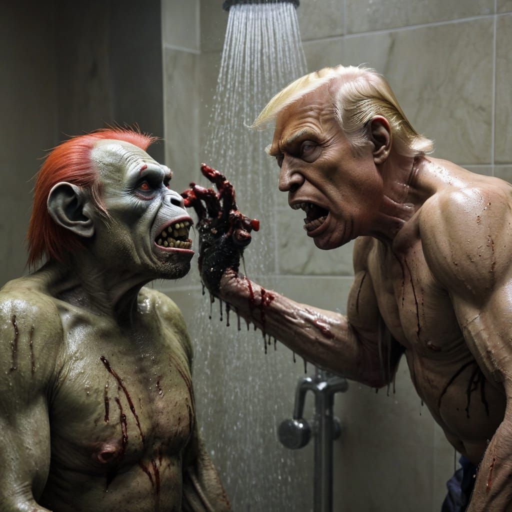Monstrous Politicians Unite in Bizarre Shower Scene