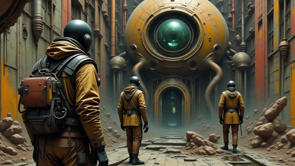 Space Crooks vs. Tentacled Guardian in Alien Temple