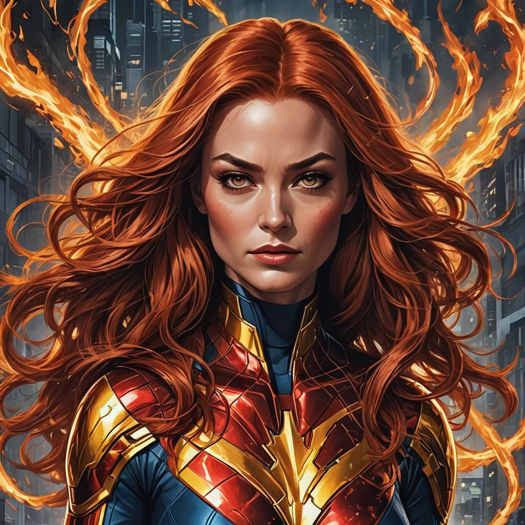 Phoenix themed superhero