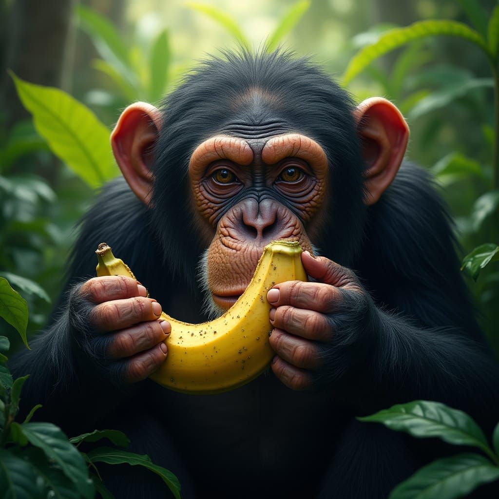 Chimpanzini in a Vibrant Jungle Landscape