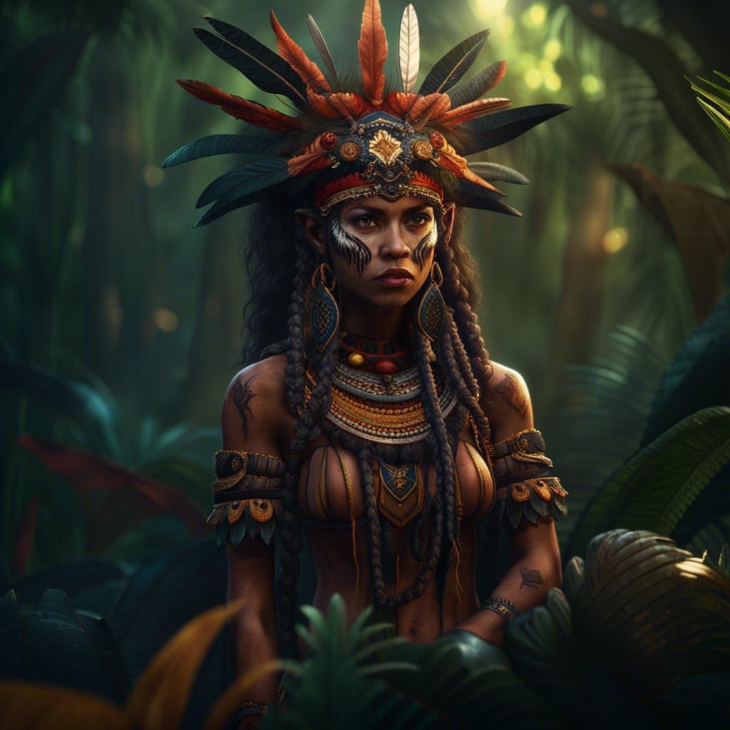 Tribal Queen of the Jungle: Fantasy Art