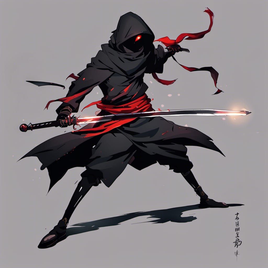Black Stickman Ninja with Electric Sword