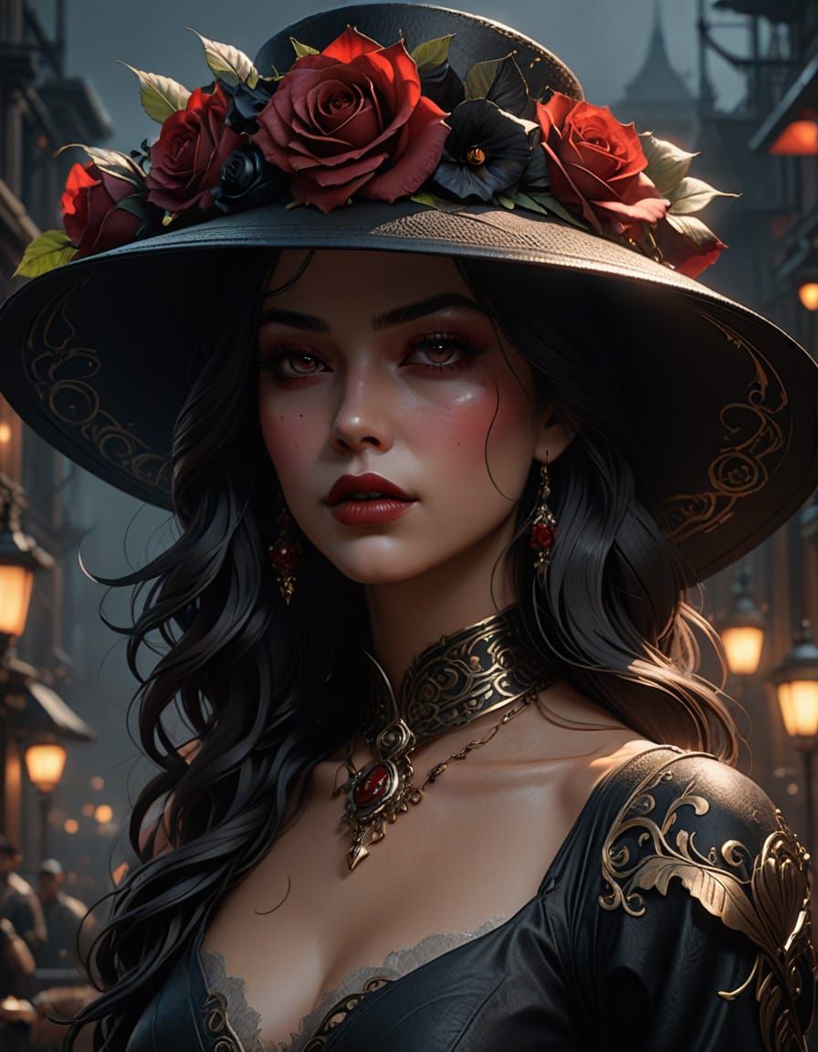 Surreal Manga Goddess with Intricate Details and Moody Backg...