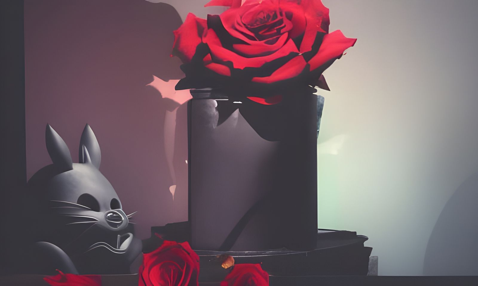 Gothic Roses in Shadow with Volumetric Lighting