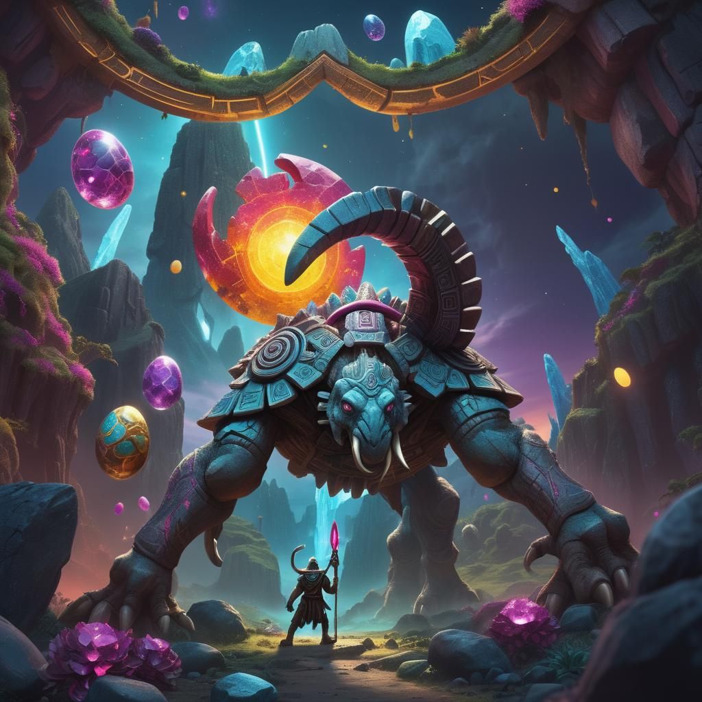 Aztec Crystal Creature on Easter Island