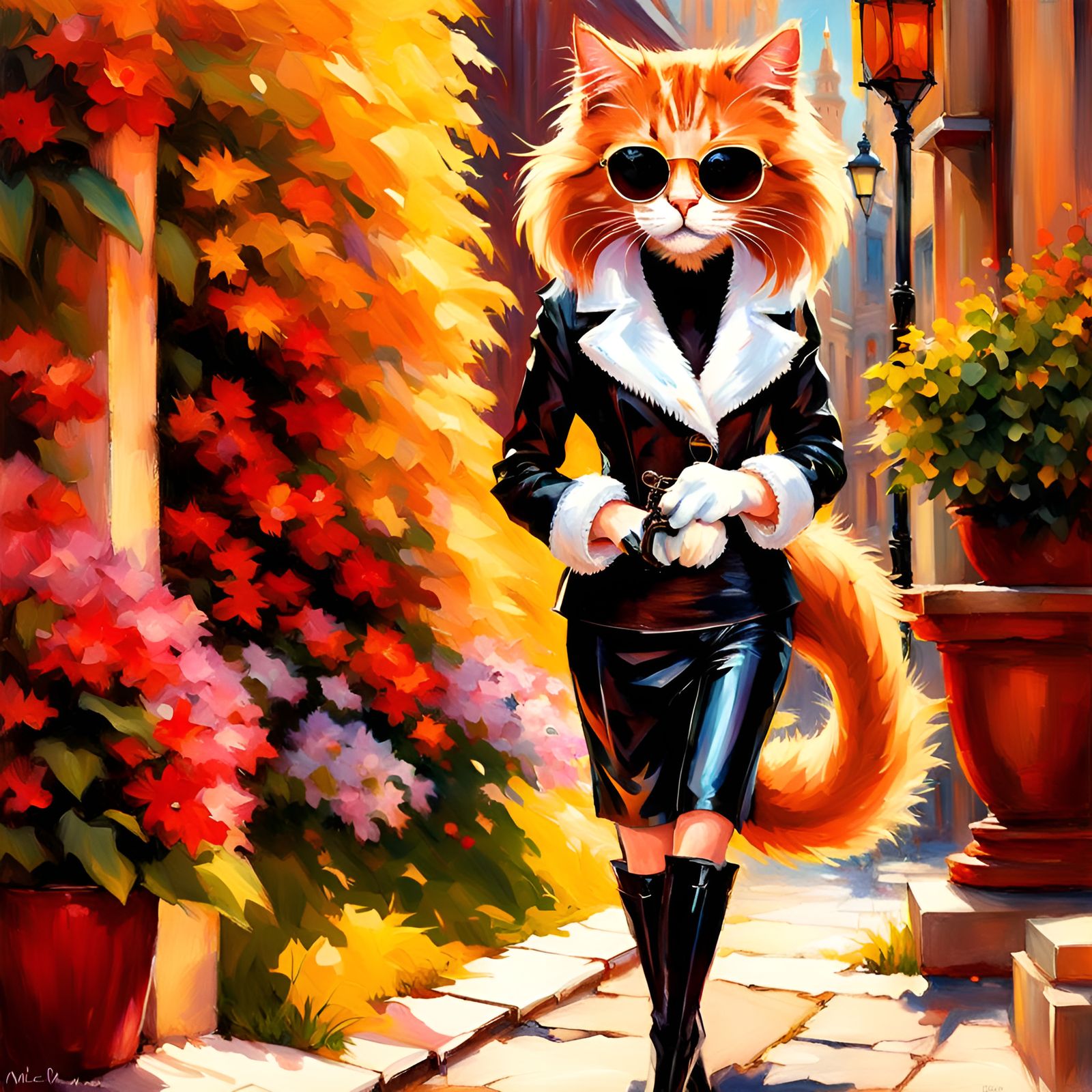 "Bella" Catwalks As "Honor Blackman, 007 Bond Girl", Cat Galore".