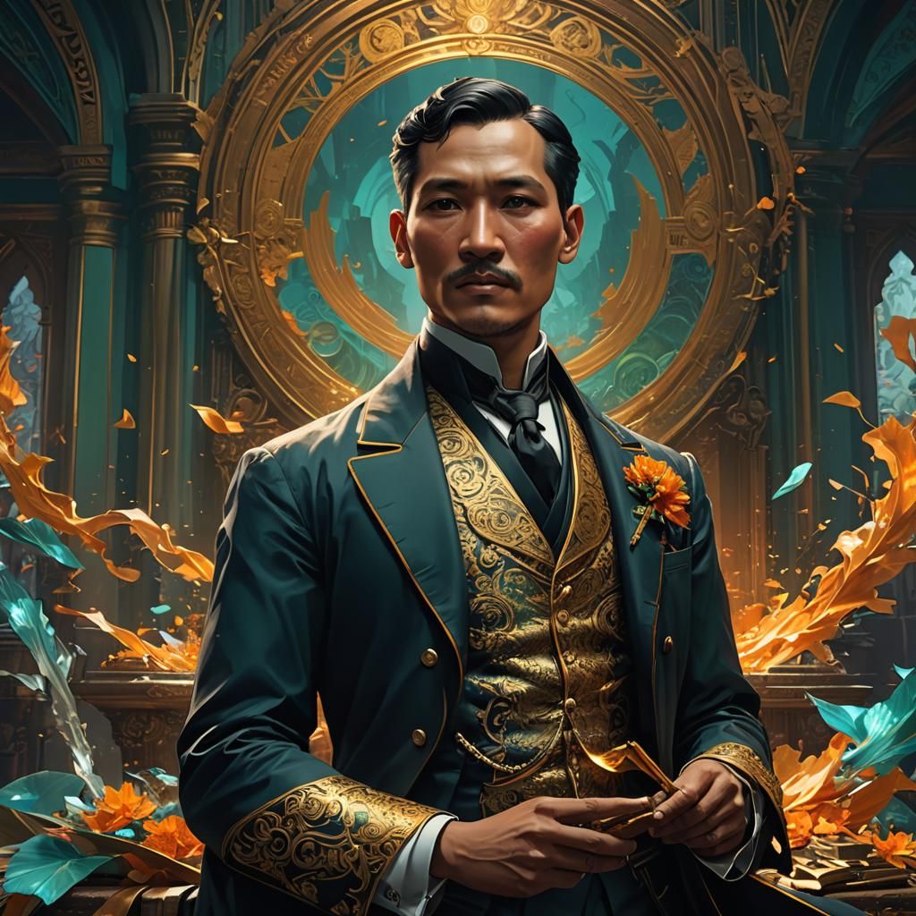 Jose Rizal Portrait in Hyperdetailed Digital Art