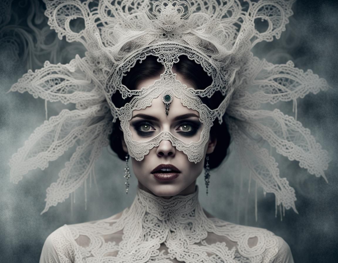 Horror Image: Woman in Lace Headdress