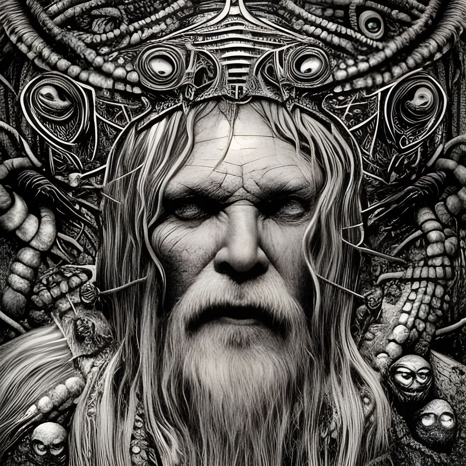 Viking Lich King Portrait in Dark Fantasy Style