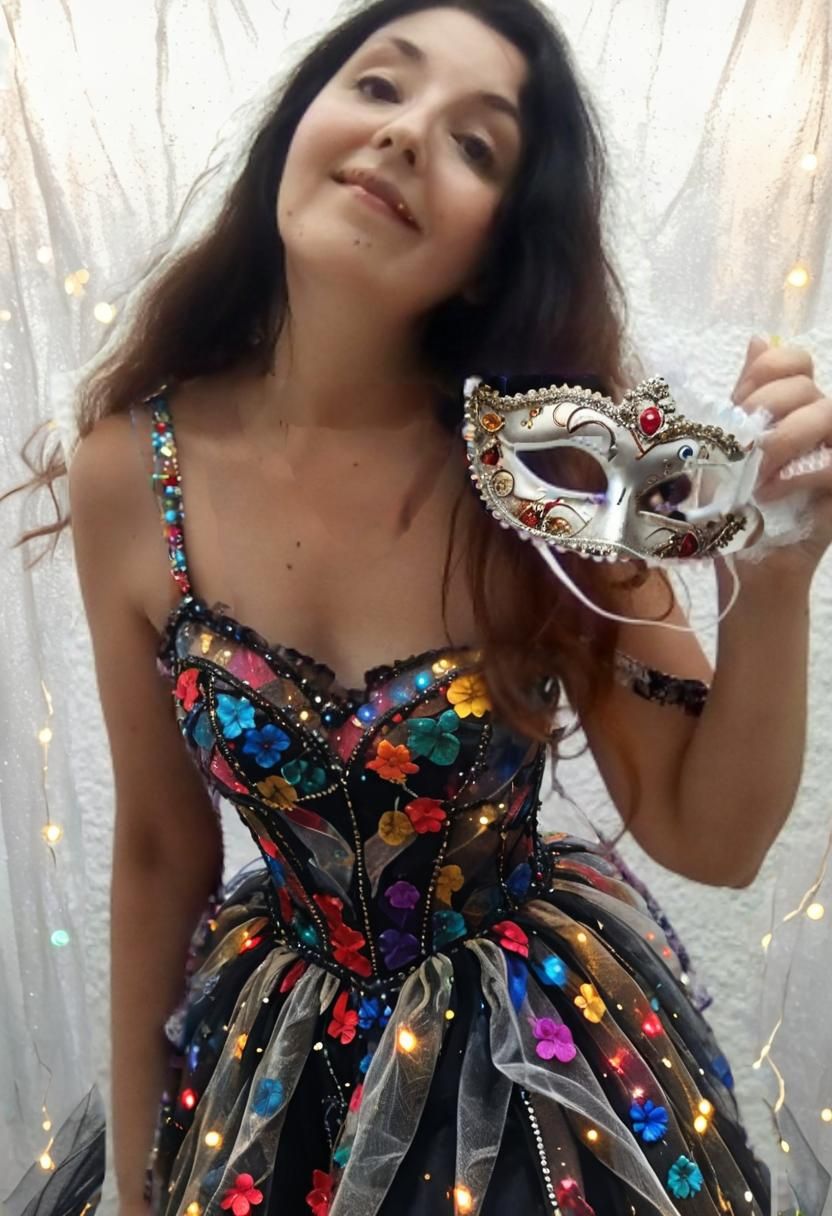 Cambié la vestimenta real por este vestido de fantasía.