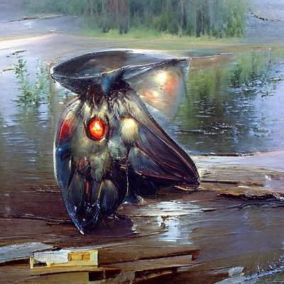 Charming Mothman in Oil Painting Style