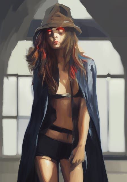 Smoking Figure Portrait in Expressionist Oil Painting Style