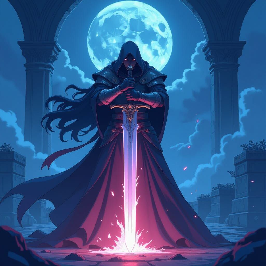 Manga Art: Sword of the Spirit in Cel-Shaded Style