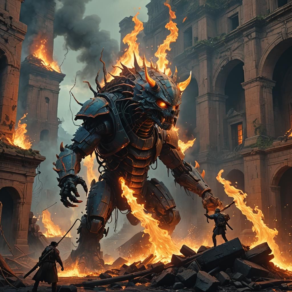 Flamethrower Serapede in Ancient Ruins