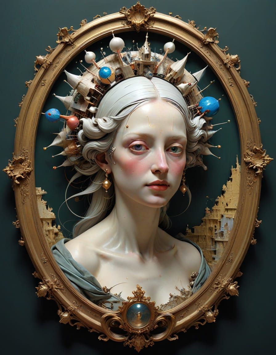 Surreal Artwork in Neoclassical Rococo Style