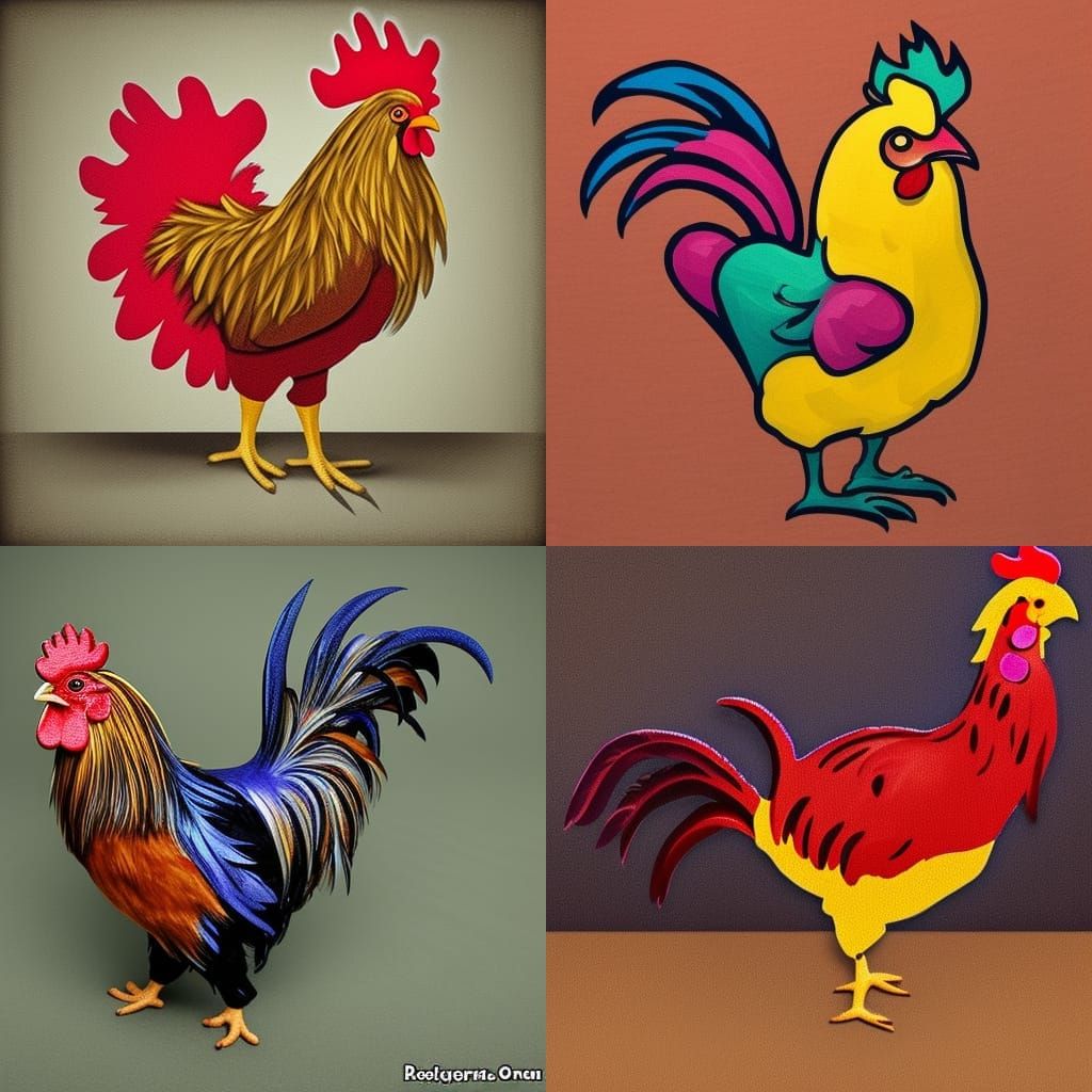 Rockstar Rooster: AI-Generated Image