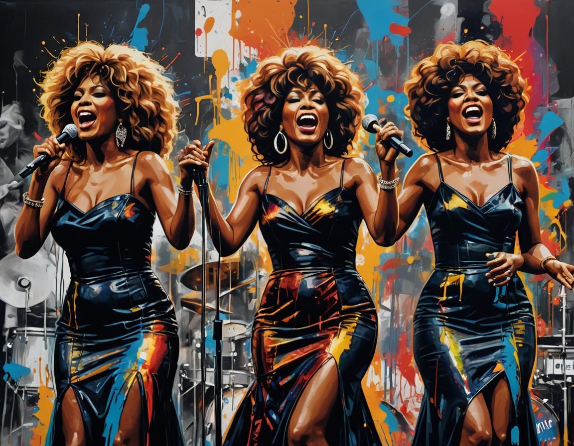 Soulful Women Trio in Pop Art Style