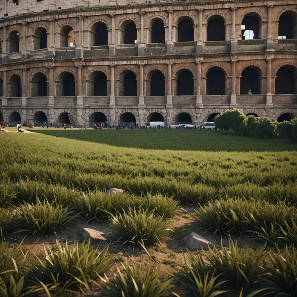 Photorealistic Roman Colosseum Exterior Cinematic View
