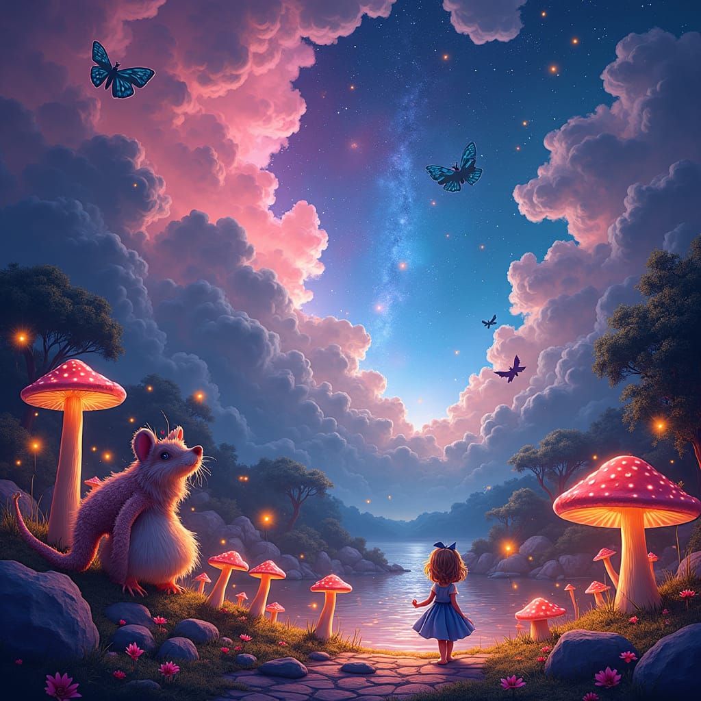 Alice in Wonderland Birthday in Astral Cloudscape