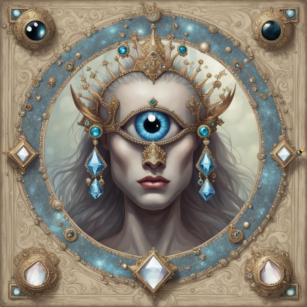 Crowned Cyclops King with Crystal Blue Eye