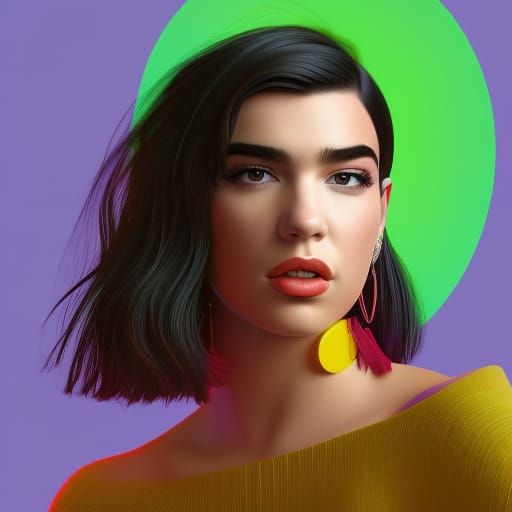 Dua Lipa as 3D Digital Art