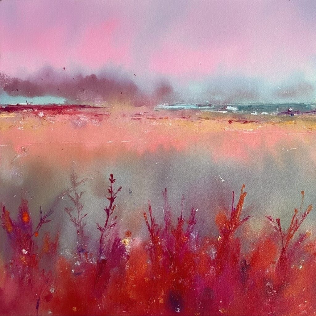 Vibrant Salt Meadow Landscape in Abstract Style