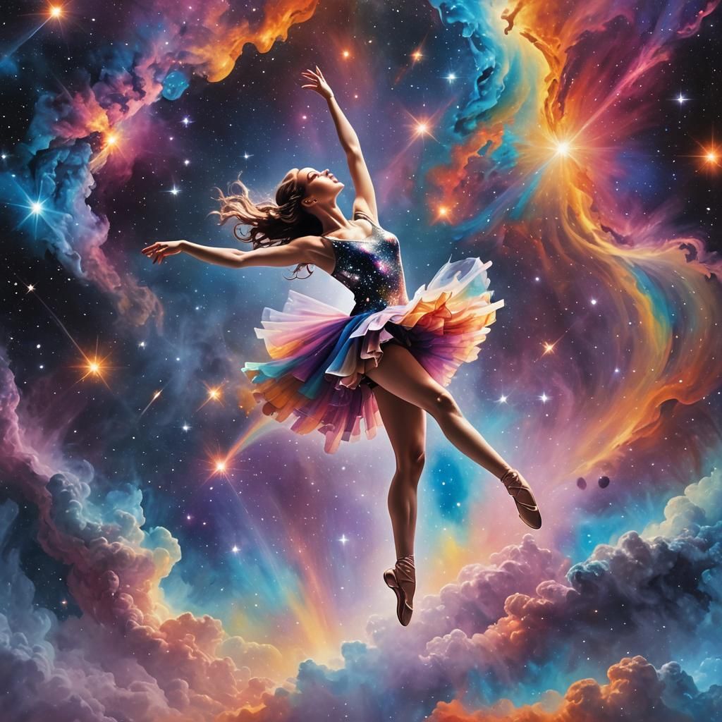 Cosmic Ballerina Falls from Prism in Nebula