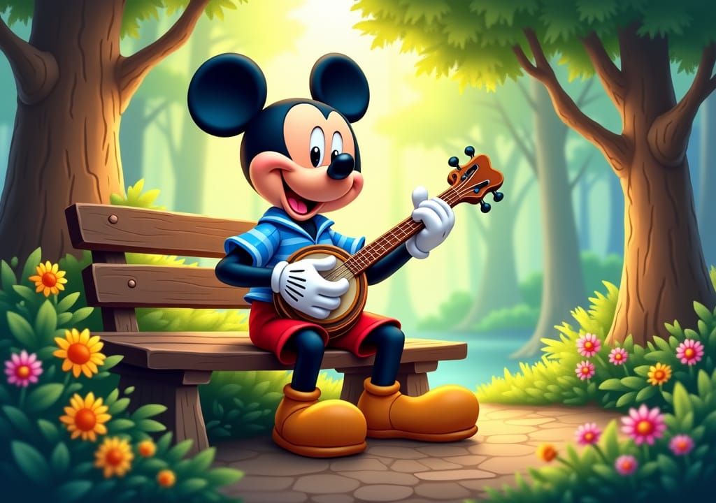 Mickey Mouse Banjo Serenade in Classic Disney Style