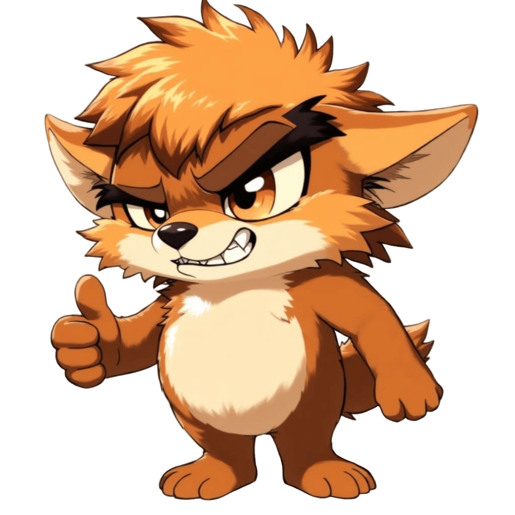 Surreal Furry Emoji with Angry Frown in Minimalist Style