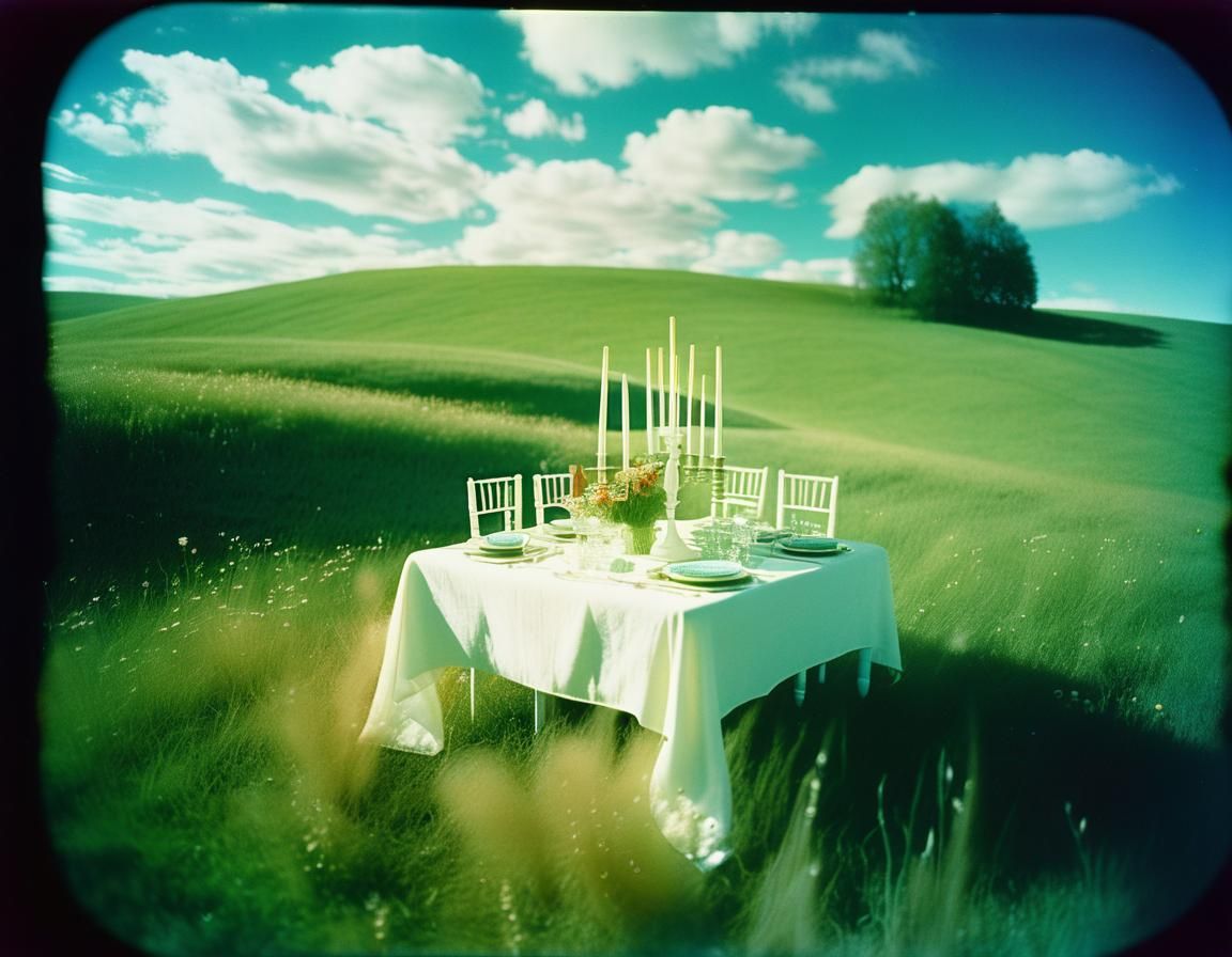 Surreal Lomography Dreamworld with Dinner Table