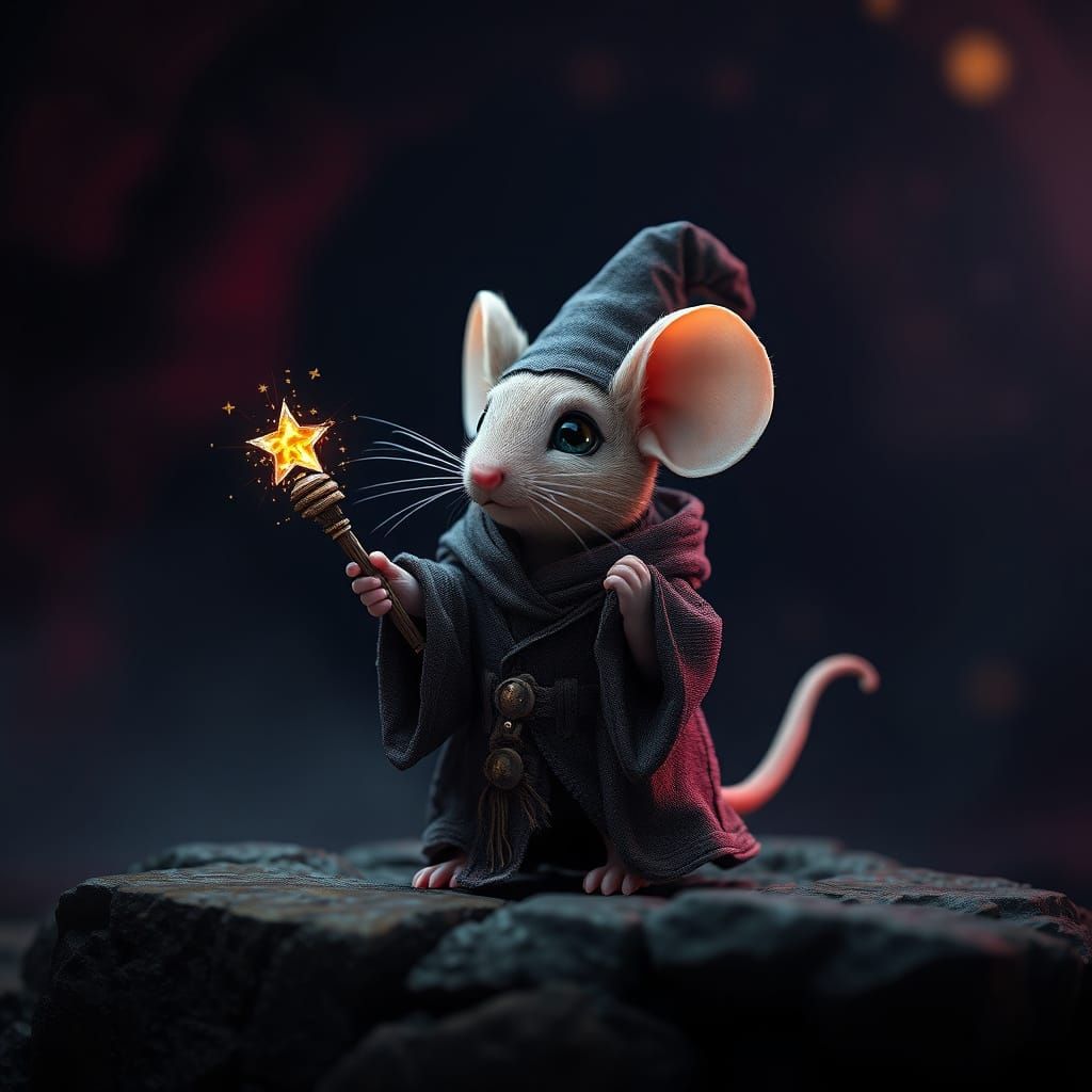 A captivating realistic whimsical oil painting of a charming...