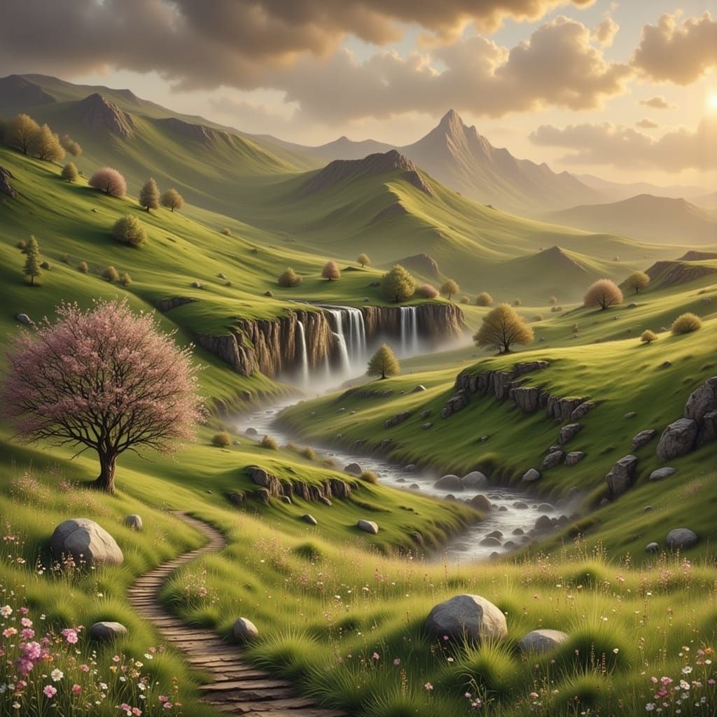 Mystical Irish Landscape in a Dreamlike Style