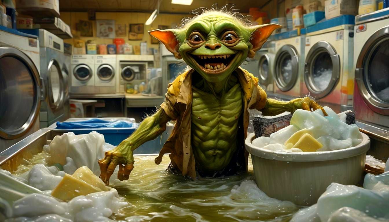 The old goblin and the wash and washing day