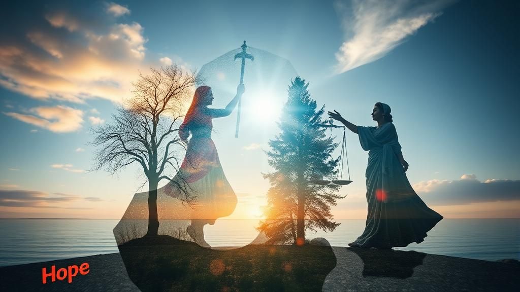 seven virtues Faith, Love, Hope, Wisdom, Justice, Fortitude and Temperance