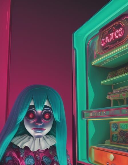 Candy Ghost Funhouse in 1970s Style