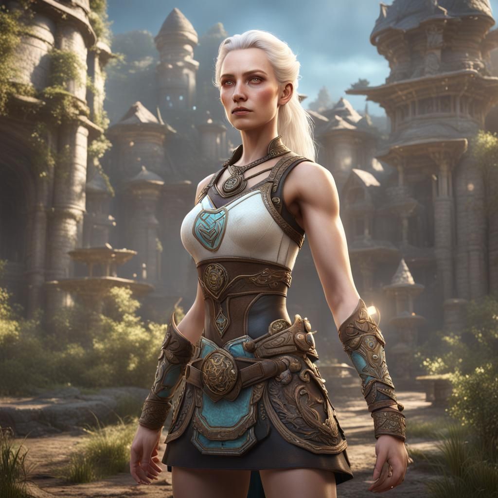 Fantasy Healer in Detailed Digital Matte Painting