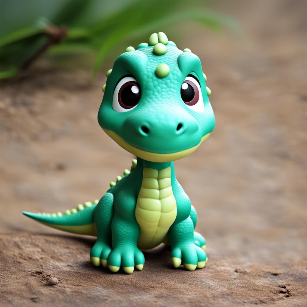 Pixar-Style Chibi Dinosaur Bobblehead