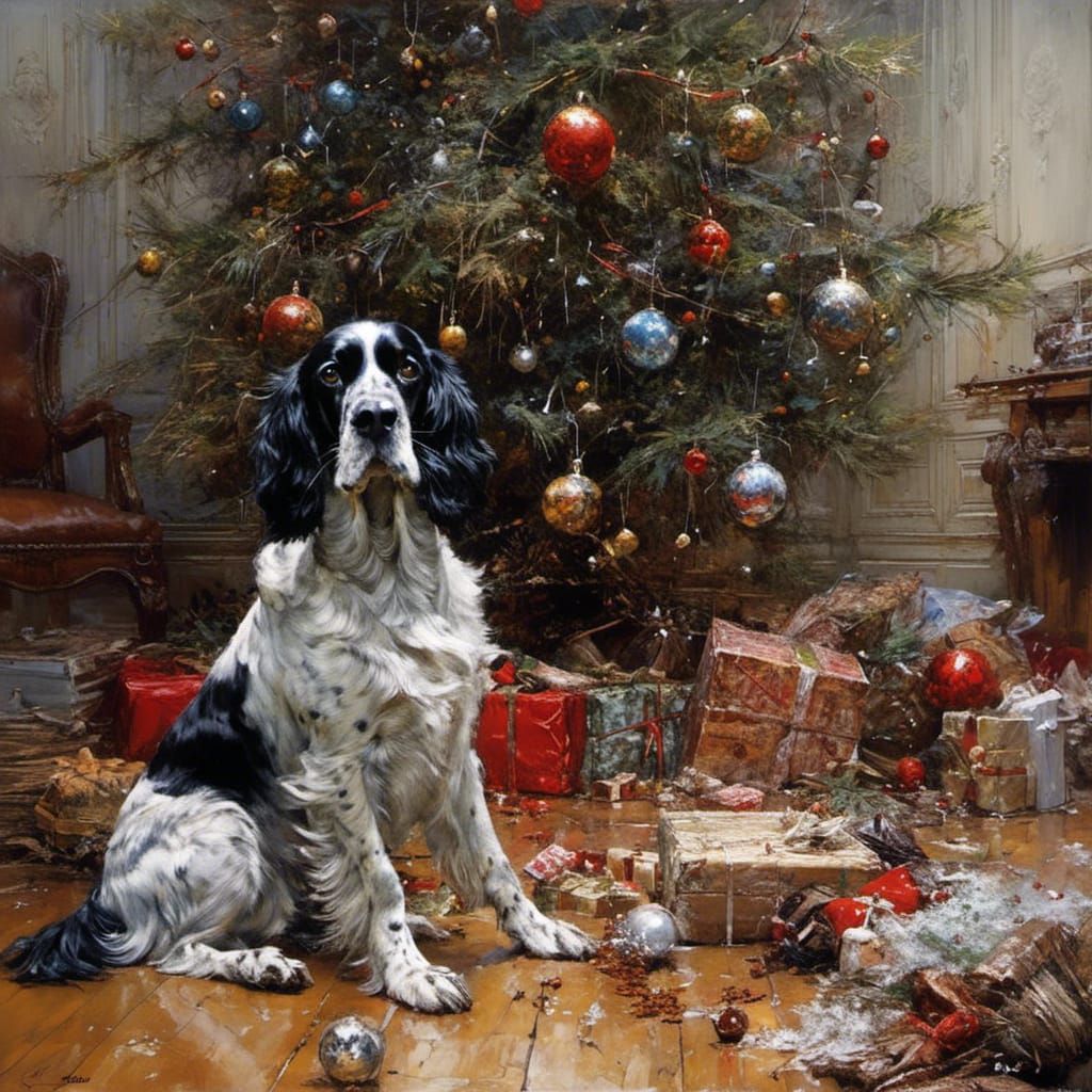Spaniel Puppy Mischief: Christmas Tree Chaos