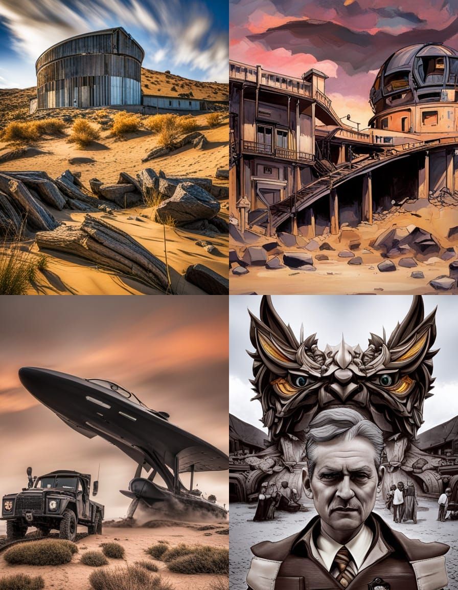 Distorted Portrait in Grotesque Surrealist Style