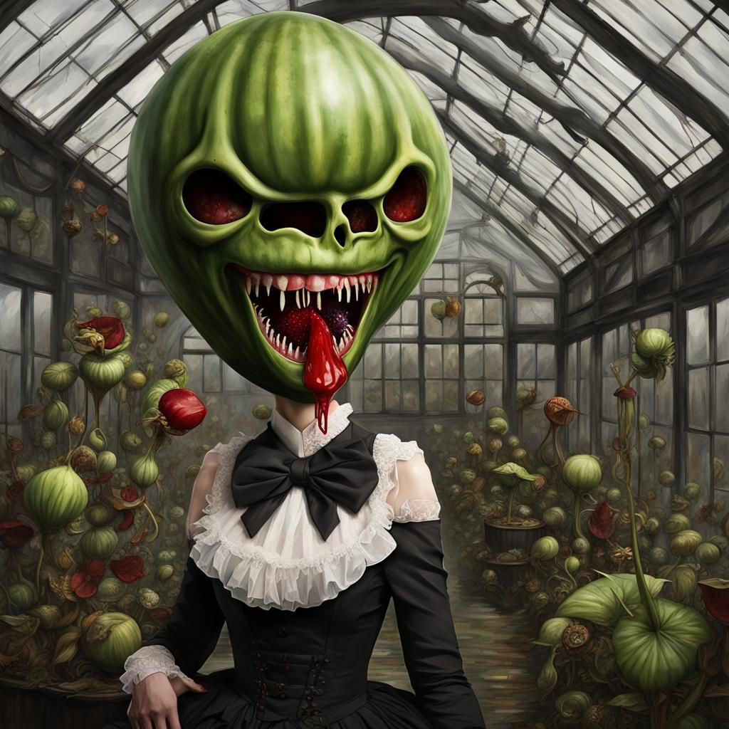 Steampunk Gothic Venus Flytrap in Botanical Garden