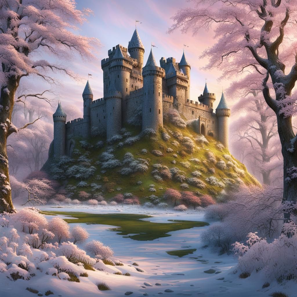 Winterfell Castle Awakens in Spring: Photorealistic Renderin...