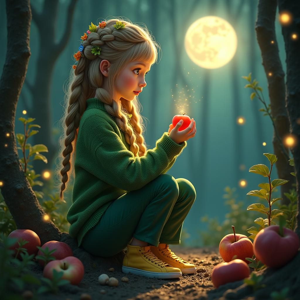 Enchanting Girl in Mystical Forest, Unreal Engine 5