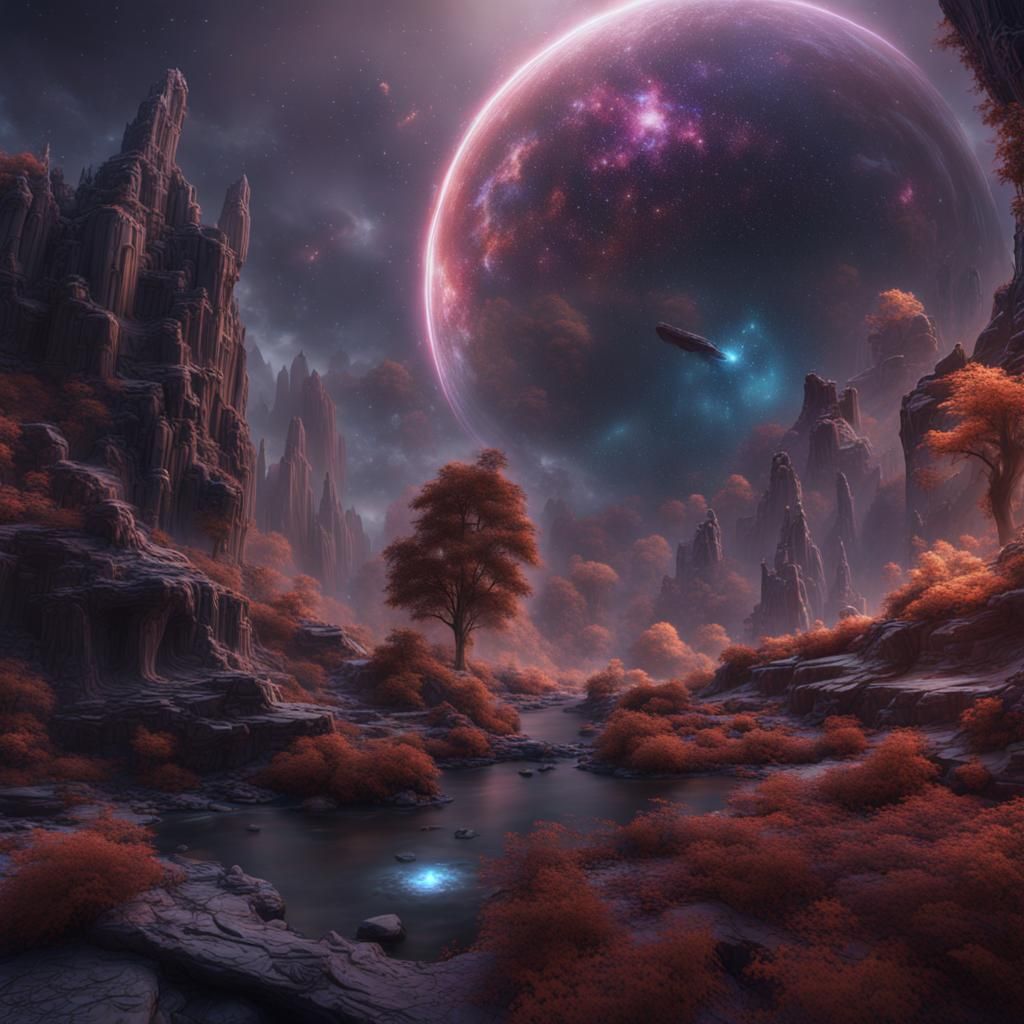 Fantastical Galaxy Concept Art in Deep Color