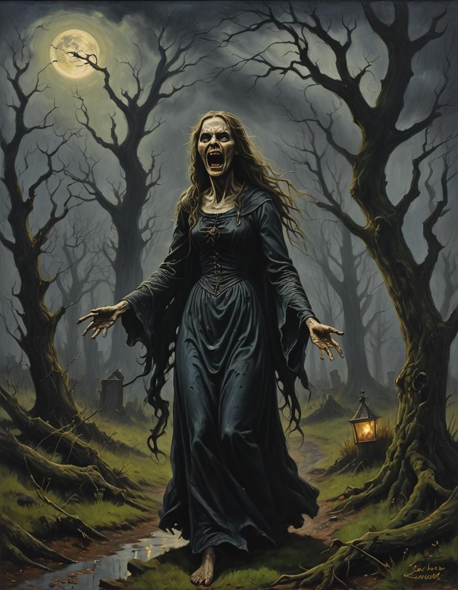 Dark Banshee Screams in Haunted Irish Countryside