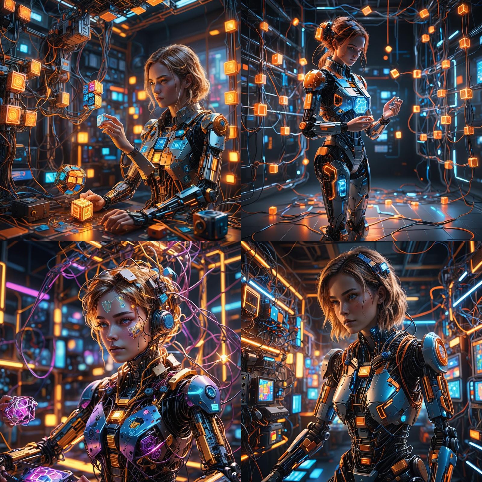 Robot Scientist and Wired Rubik's Cube: Digital Art