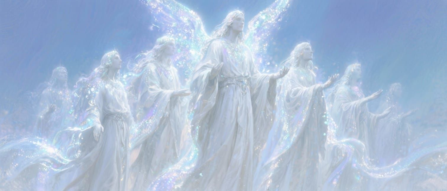 Heavenly Hosts of Shimmering Light in Fantasy Art Style