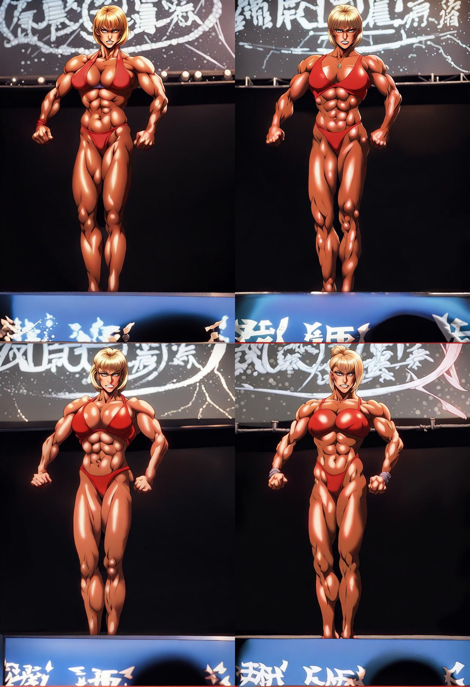 Anime Villain Bodybuilder in 80s Dark Fantasy Style