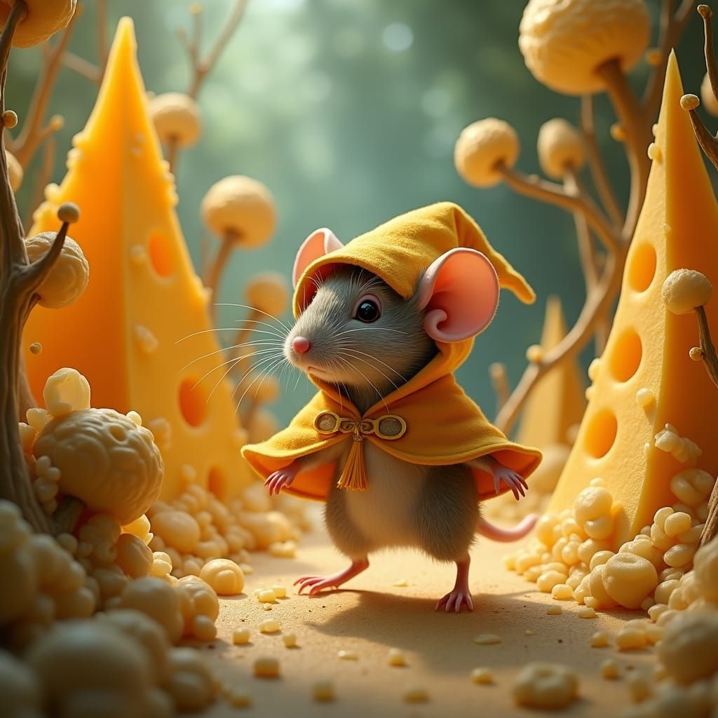 Mouse in Cheese World Inspired by Miyazaki
