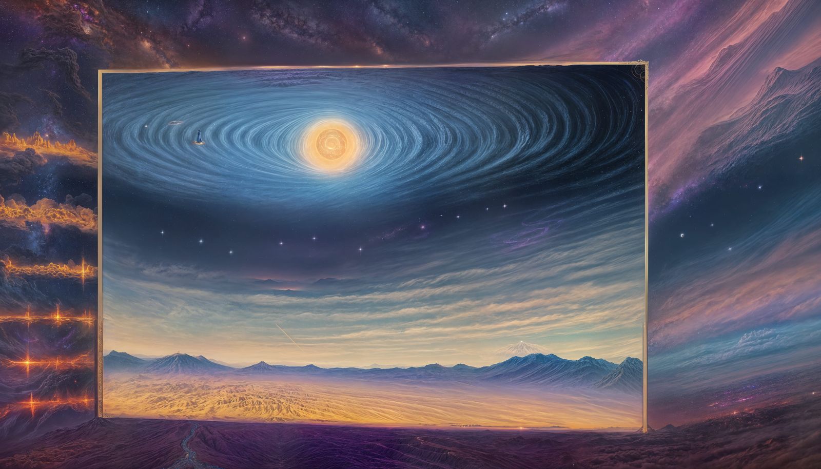 Ethereal Cosmic Landscape in Vibrant Hues