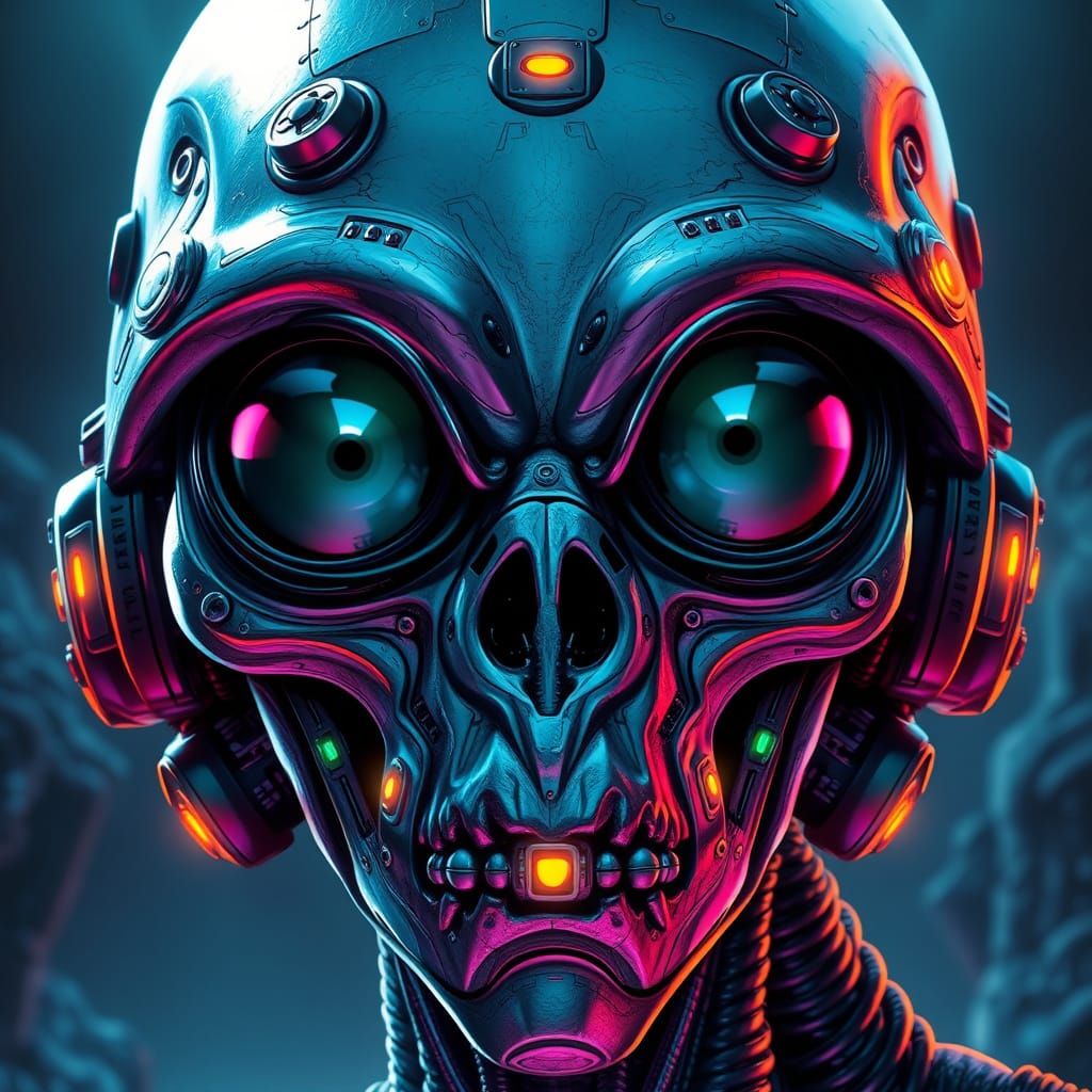 Intelligent Alien Head With Integrated Control Panels